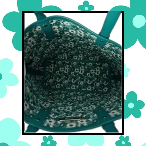 Michael Kors Carter White and Teal Reversible Tote - Picture 6 of 6